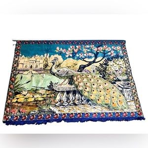 Peacock vintage Turkish tapestry